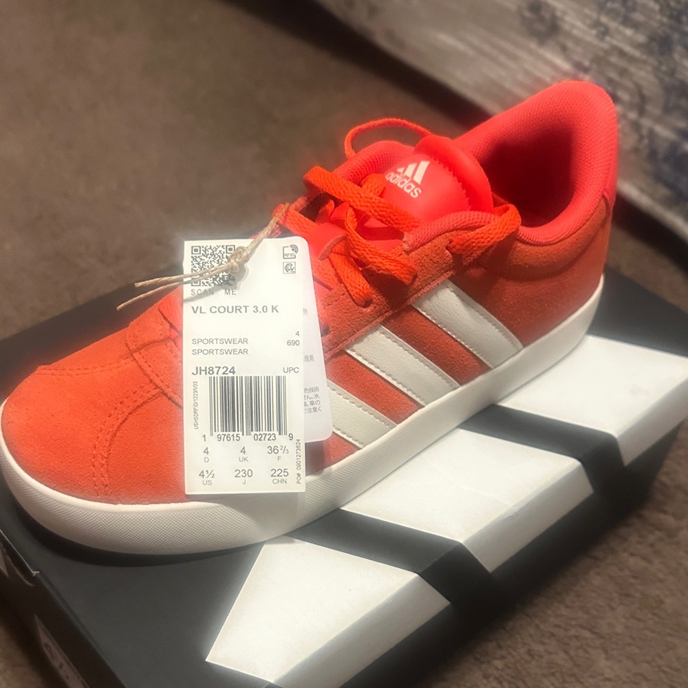 Adidas Kids Sneakers - Bright Orange and White
